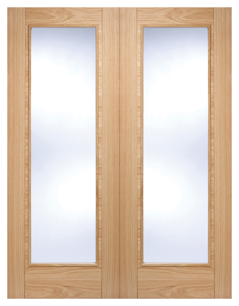 Image of LPD Internal Vancouver Pair Pre-Finished Oak Solid Core Door - 914 x 1981mm