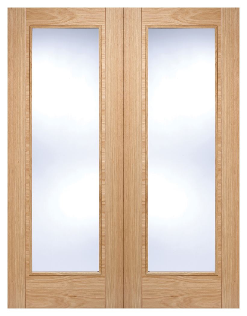 LPD Internal Vancouver Pair Pre-Finished Oak Solid Core Door - 1168 x 1981mm