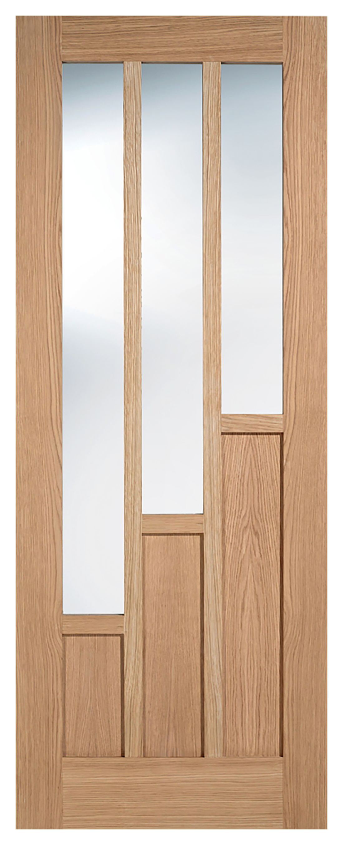 Image of LPD Internal Coventry 3 Lite Unfinished Oak Solid Core Door - 762 x 1981mm