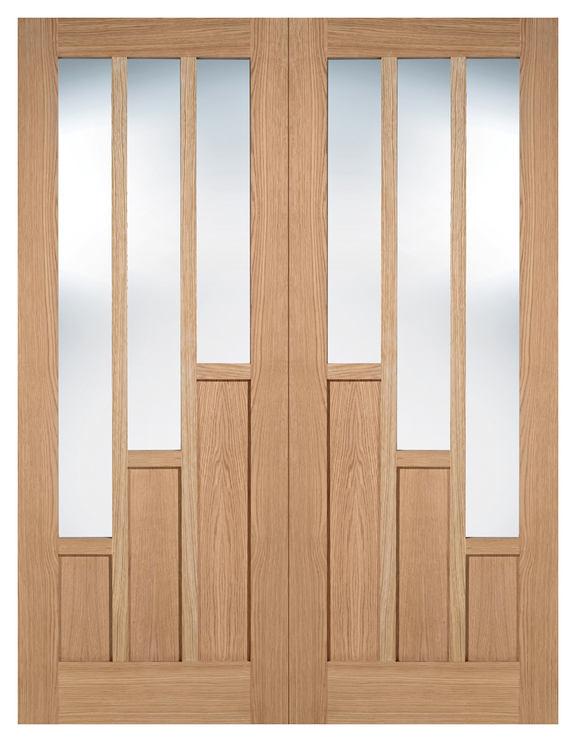 Image of LPD Internal Coventry Pair Unfinished Oak Solid Core Door - 1067 x 1981mm