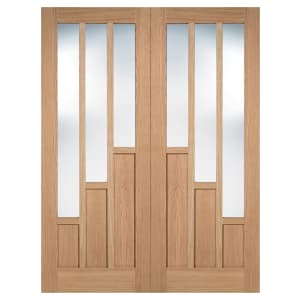 Image of LPD Internal Coventry Pair Unfinished Oak Solid Core Door - 1220 x 1981mm