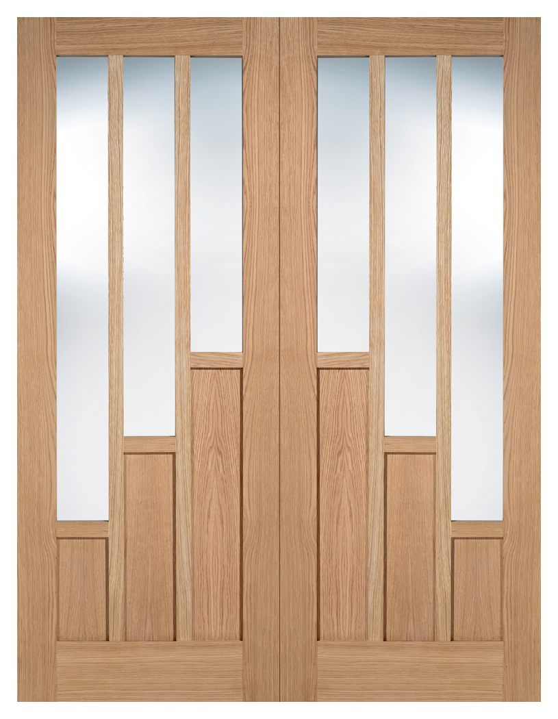 LPD Internal Coventry Pair Unfinished Oak Solid Core Door - 1524 x 1981mm
