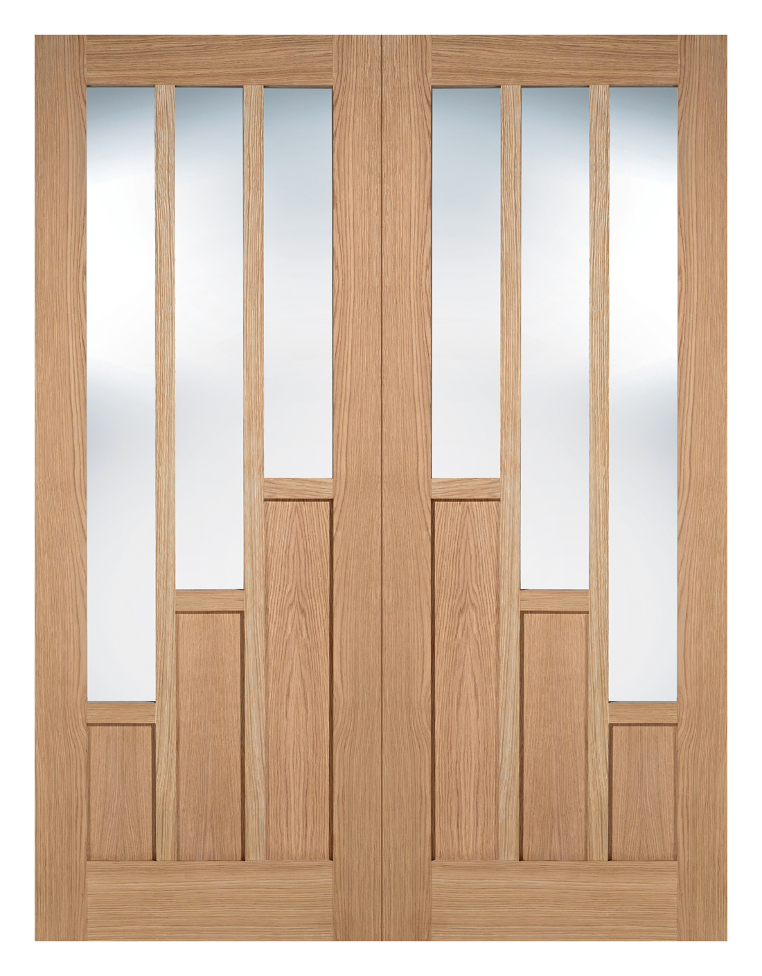 Image of LPD Internal Coventry Pair Pre-Finished Oak Solid Core Door - 1168 x 1981mm