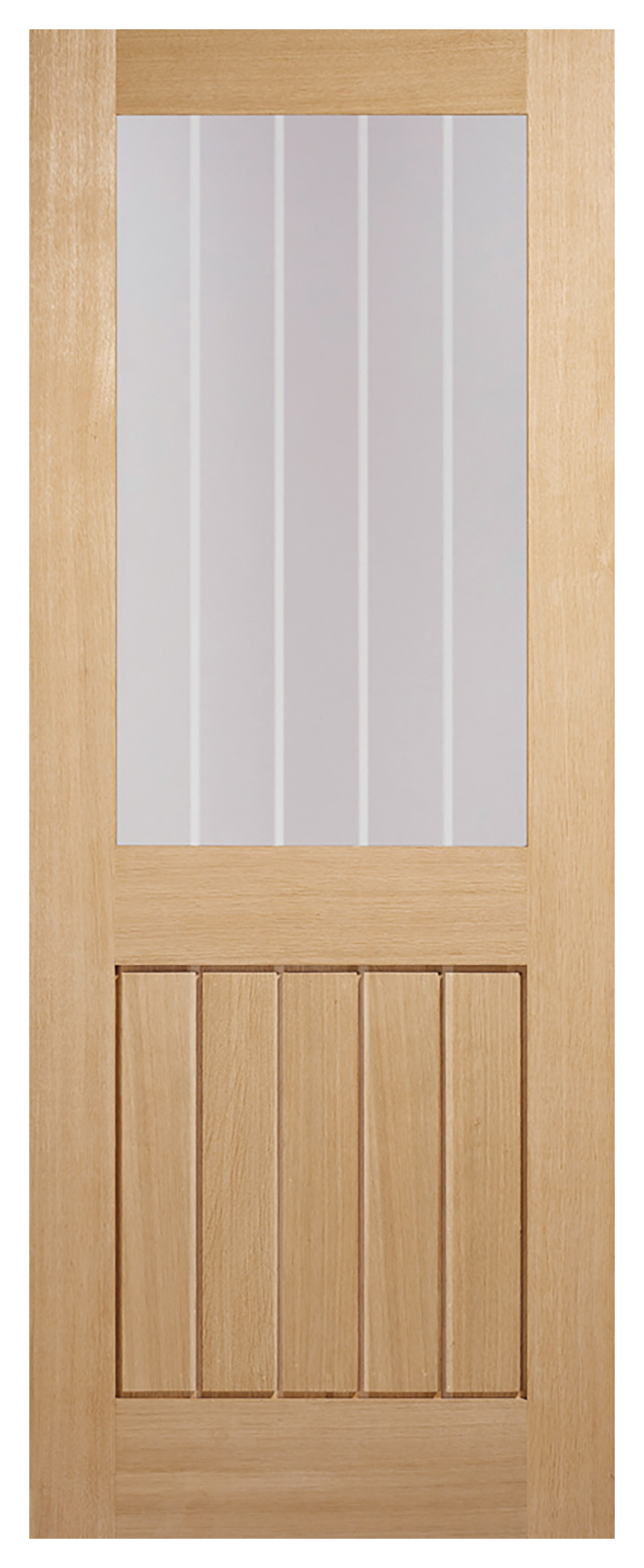 LPD Mexicano Clear Glazed Half Light Un-finished Oak Internal Door - 1981mm