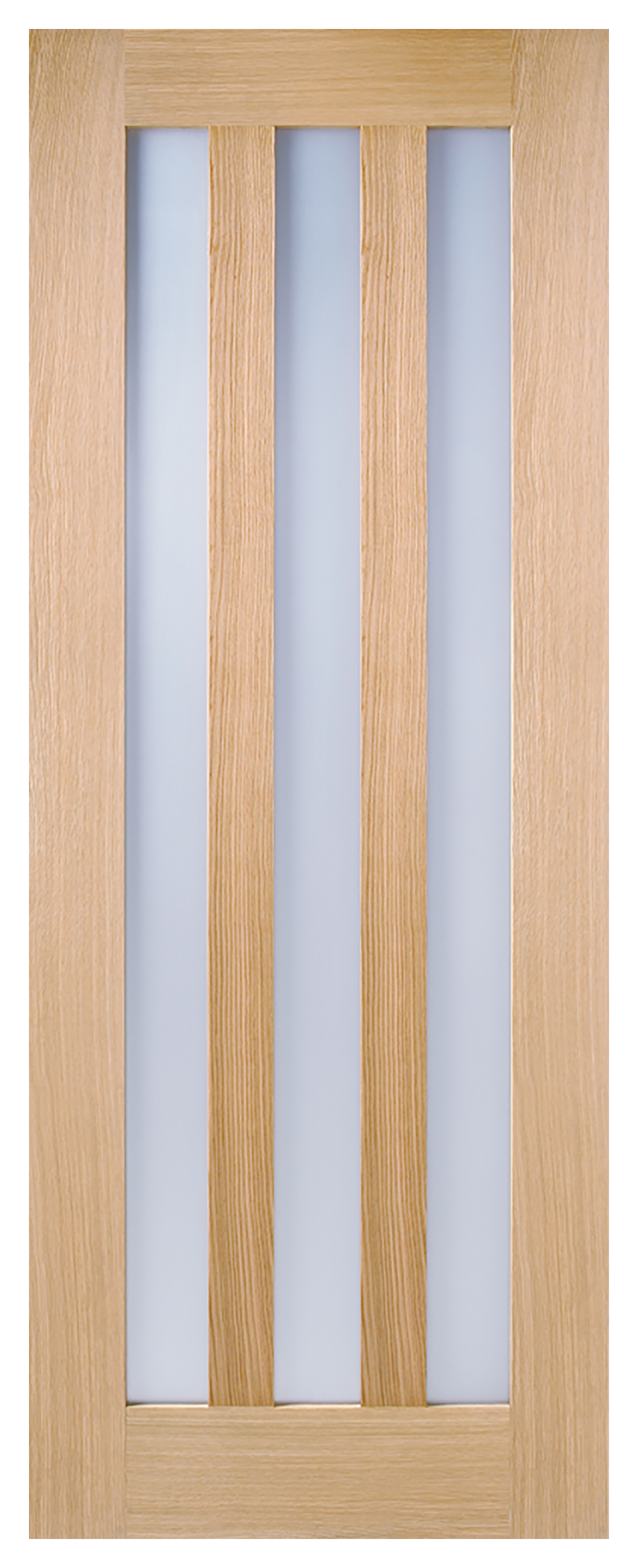LPD Internal Utah 3 Lite Frosted Unfinished Oak Solid Core Door - 610 x 1981mm