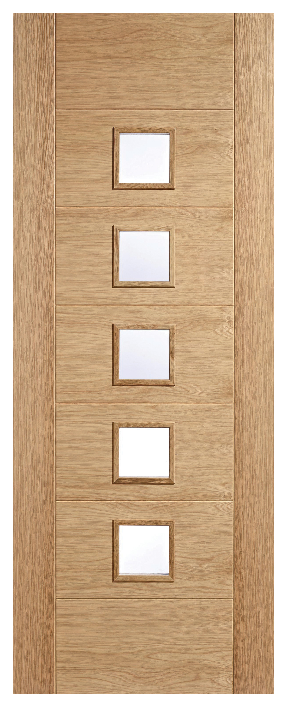 Image of LPD Internal Carini 5 Lite Pre-Finished Oak Solid Core Door - 838 x 1981mm