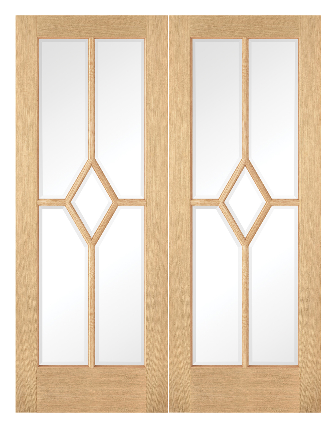 Image of LPD Internal Reims Pair Pre-Finished Oak Solid Core Door - 1067 x 1981mm