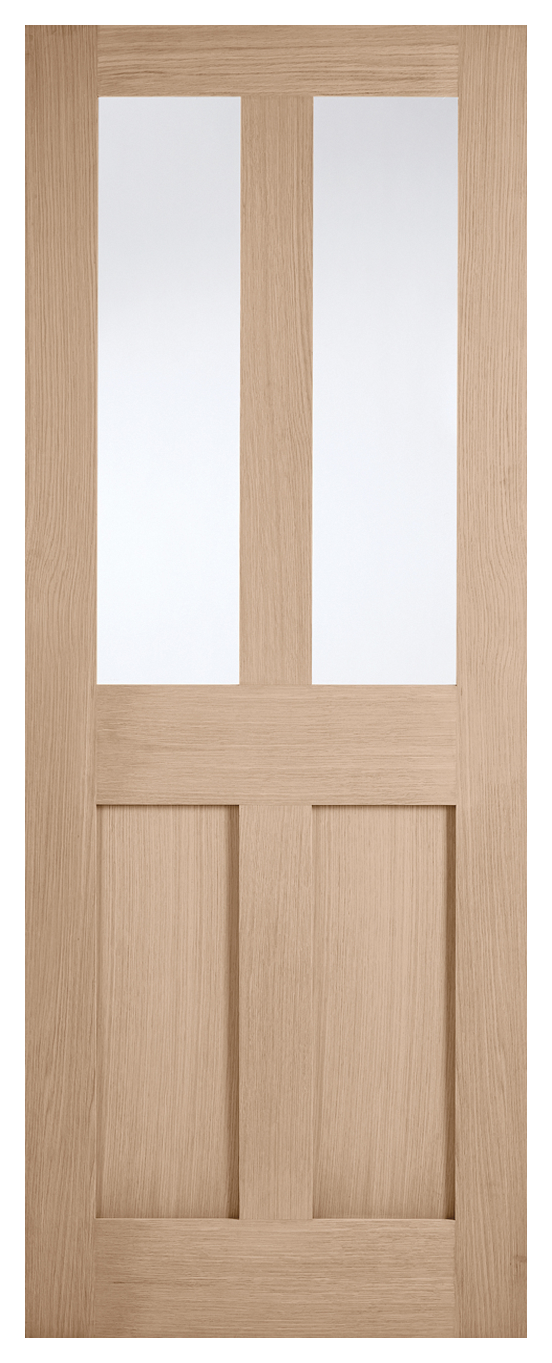 Image of LPD Internal London 2 Lite Unfinished Oak Solid Core Door - 686 x 1981mm