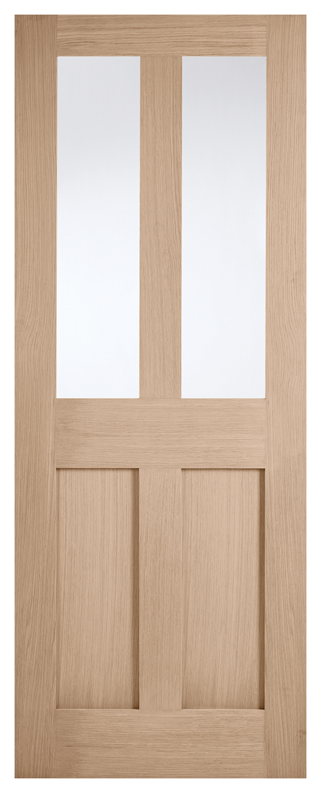 Image of LPD Internal London 2 Lite Unfinished Oak Solid Core Door - 838 x 1981mm