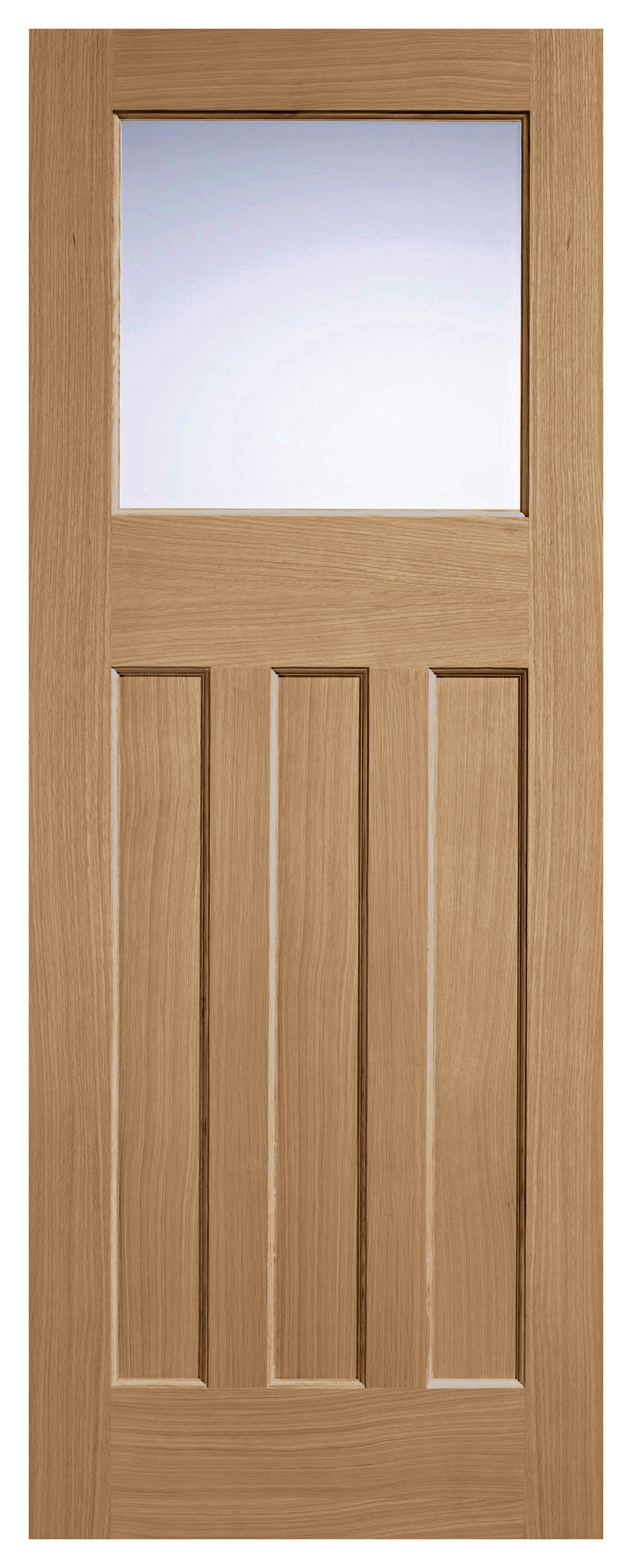 Image of LPD Internal 1 Lite DX 30s Unfinished Oak Solid Core Door - 762 x 1981mm
