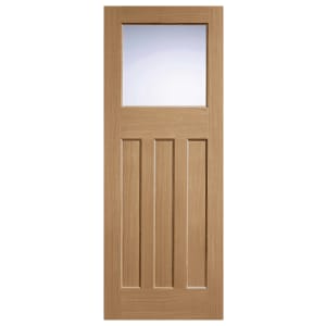 LPD Internal DX 30s Frosted Glazed Unfinished Oak Door - 2032mm