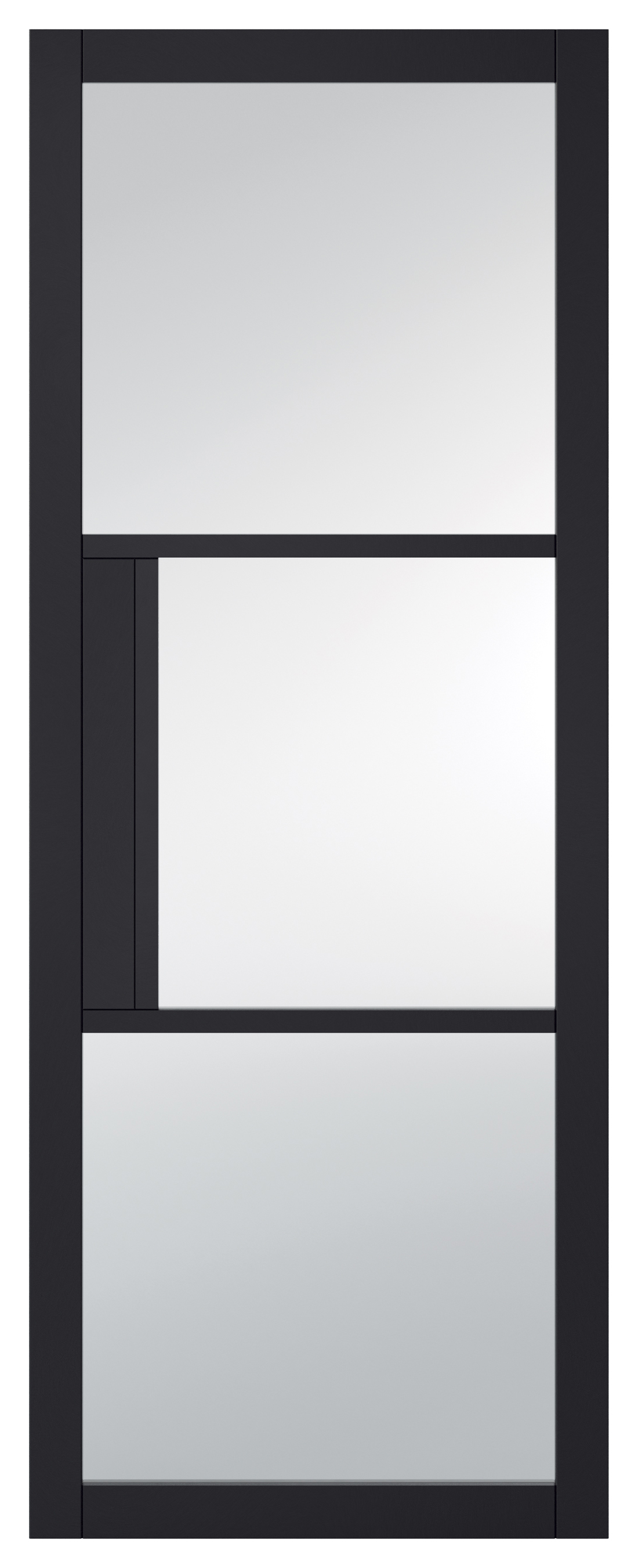 Image of LPD Internal Tribeca 3 Lite Clear Primed Plus Black Solid Core Door - 686 x 1981mm
