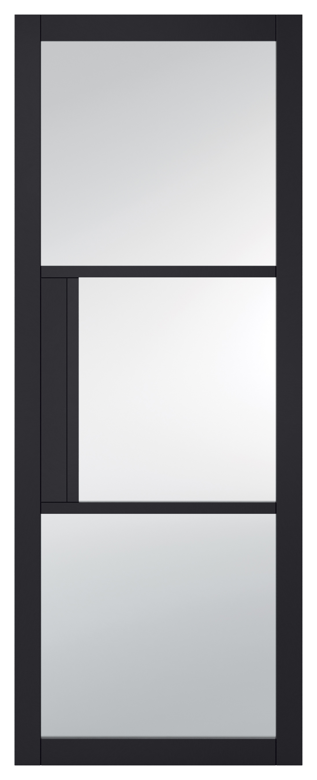 Image of LPD Internal Tribeca 3 Lite Clear Primed Plus Black Solid Core Door - 838 x 1981mm