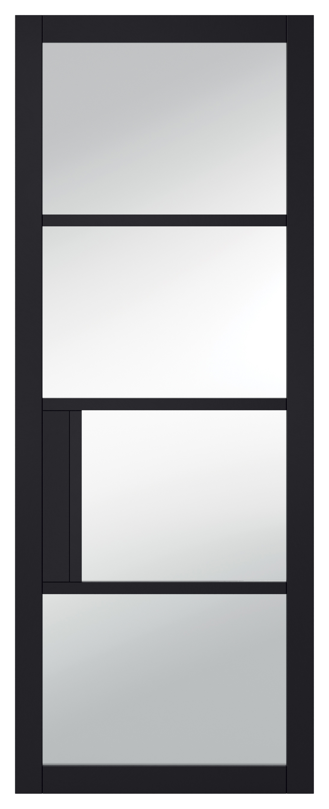 Image of LPD Internal Chelsea 4 Lite Clear Primed Plus Black Solid Core Door - 686 x 1981mm