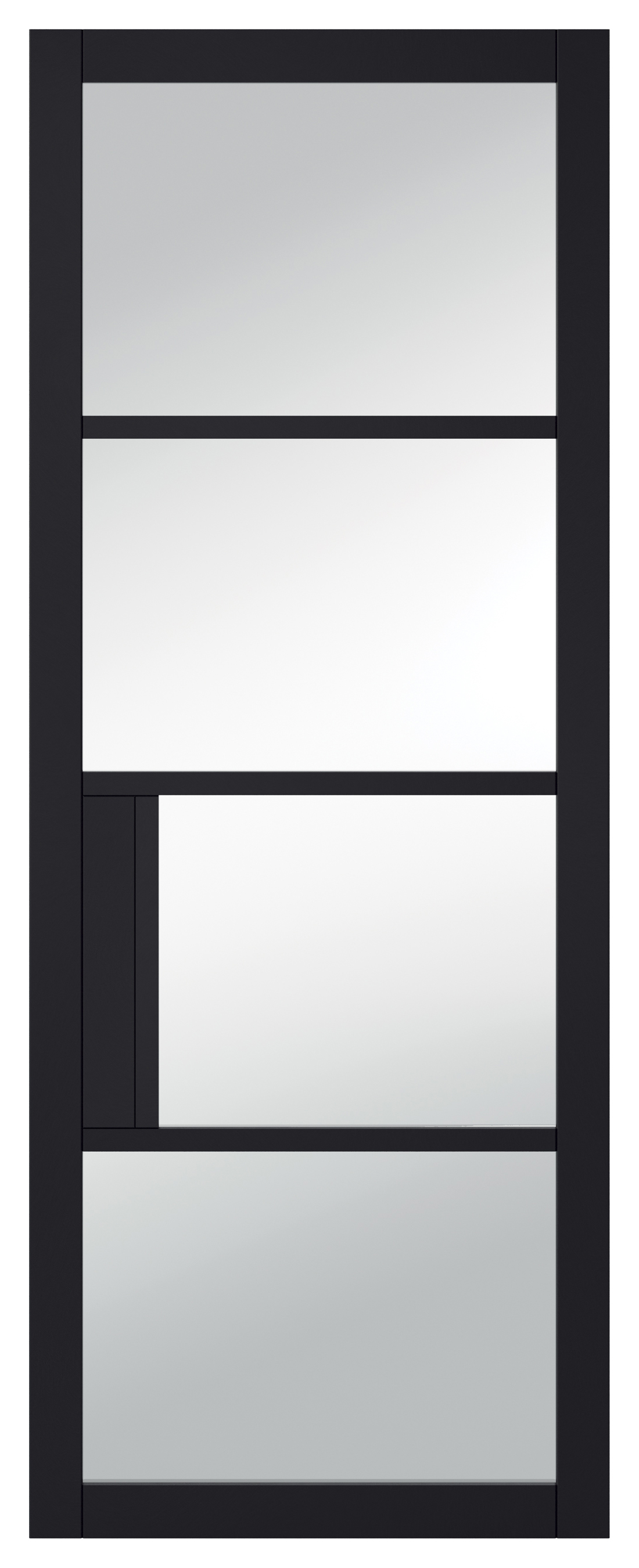 Image of LPD Internal Chelsea 4 Lite Clear Primed Plus Black Solid Core Door - 838 x 1981mm
