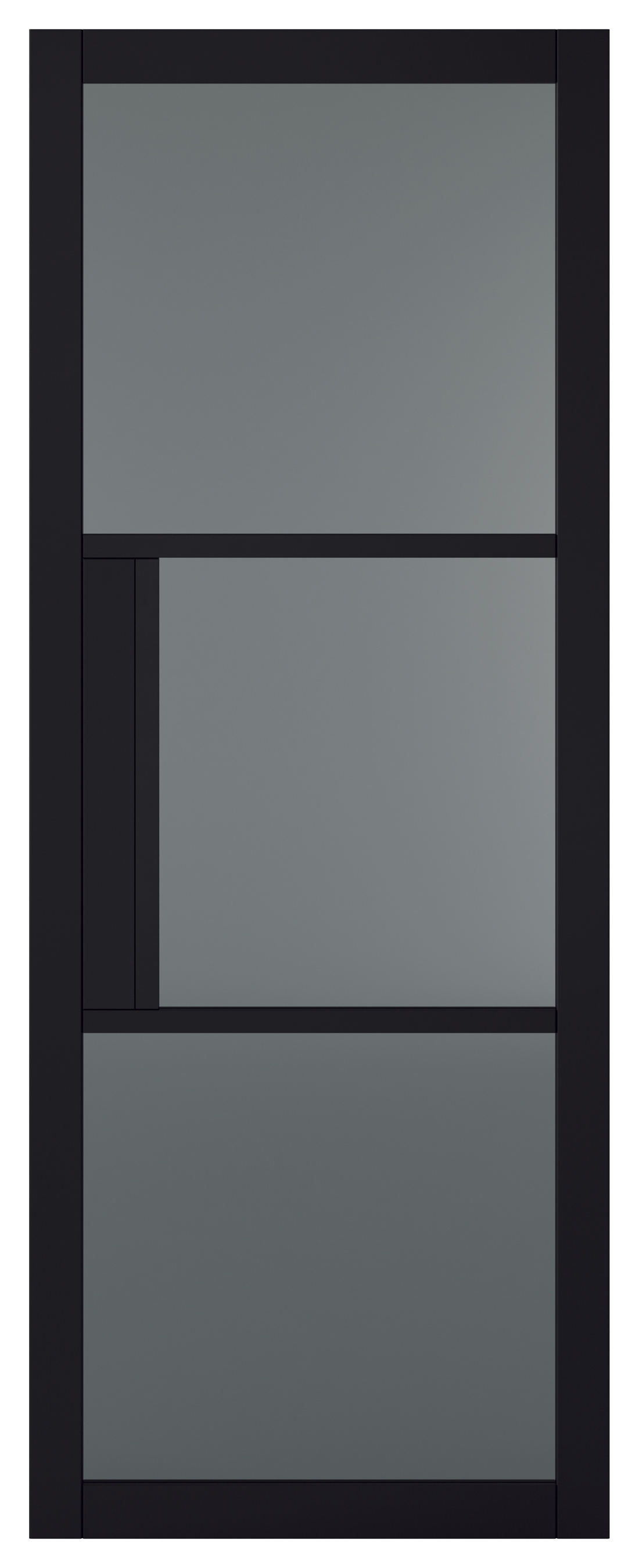 Image of LPD Internal Tribeca 3 Lite Tinted Primed Plus Black Solid Core Door - 686 x 1981mm