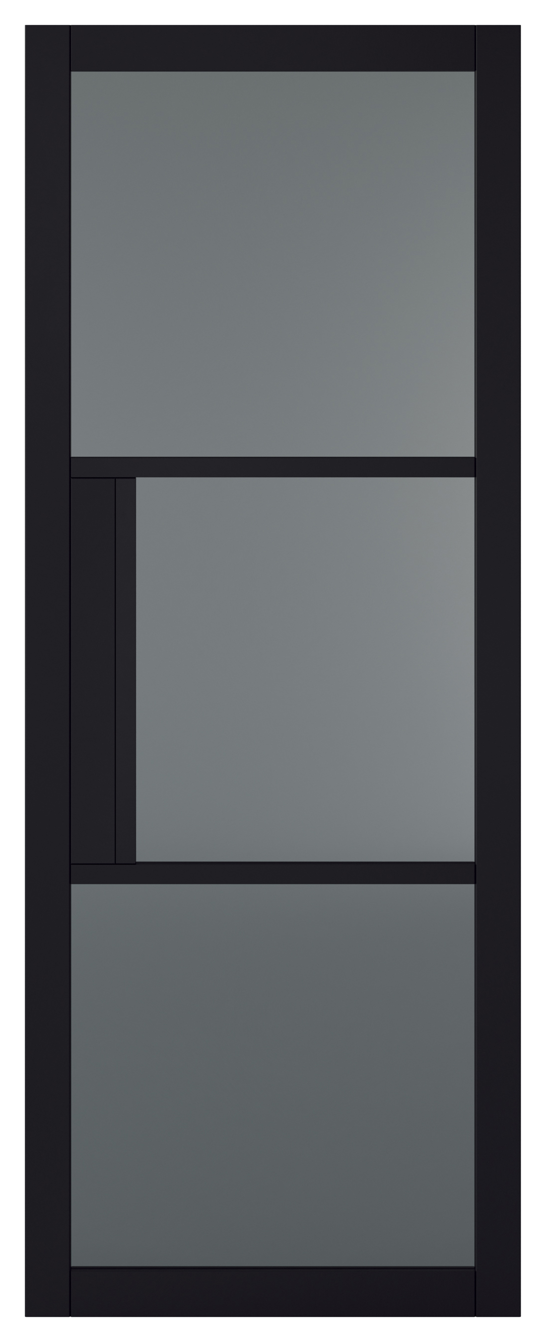 LPD Internal Tribeca 3 Lite Tinted Primed Plus Black Solid Core Door - 762 x 1981mm