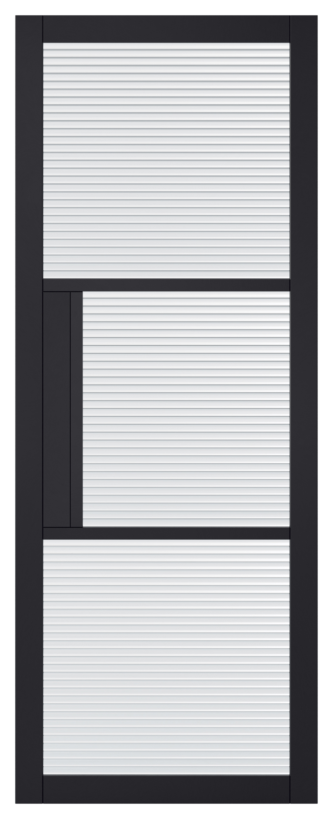 Image of LPD Internal Tribeca 3 Lite Reeded Primed Plus Black Solid Core Door - 686 x 1981mm