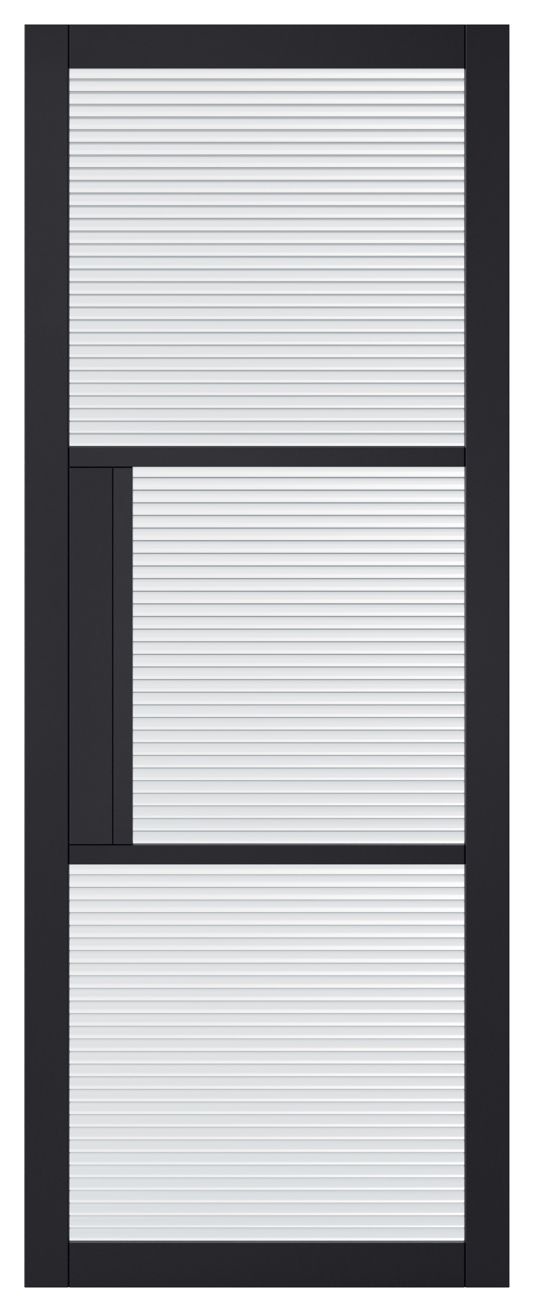 Image of LPD Internal Tribeca 3 Lite Reeded Primed Plus Black Solid Core Door - 762 x 1981mm