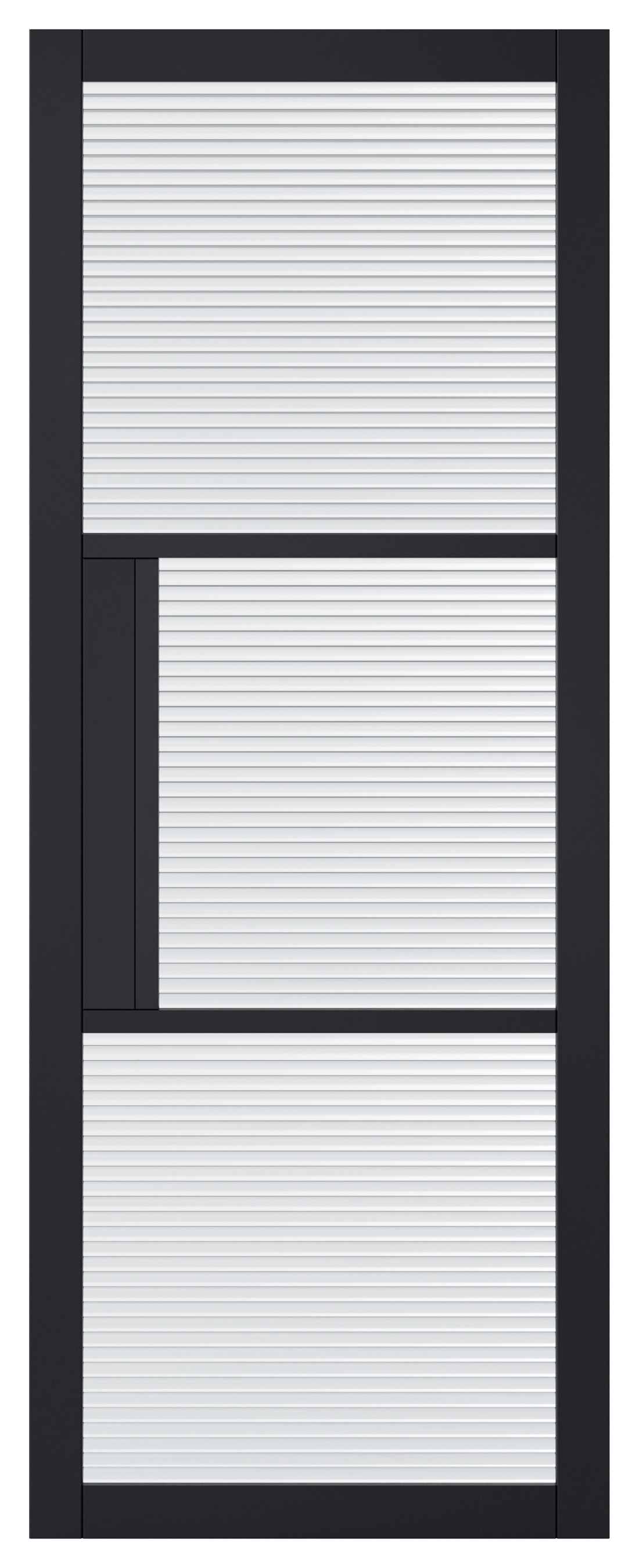 LPD Internal Tribeca 3 Lite Reeded Primed Plus Black Solid Core Door - 838 x 1981mm