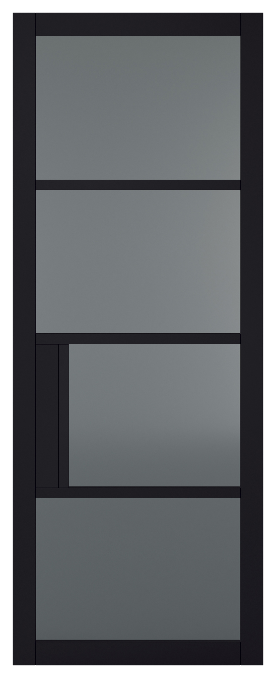 Image of LPD Internal Chelsea 4 Lite Tinted Primed Plus Black Solid Core Door - 686 x 1981mm