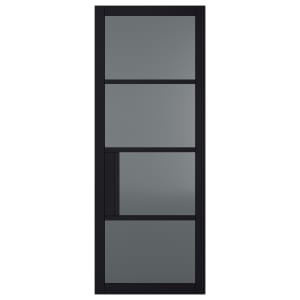 LPD Internal Chelsea Glazed Tinted Primed Plus Black Door - 1981mm