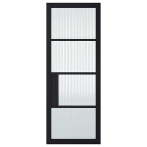 LPD Internal Chelsea Reeded Glazed Primed Plus Black Door - 1981mm