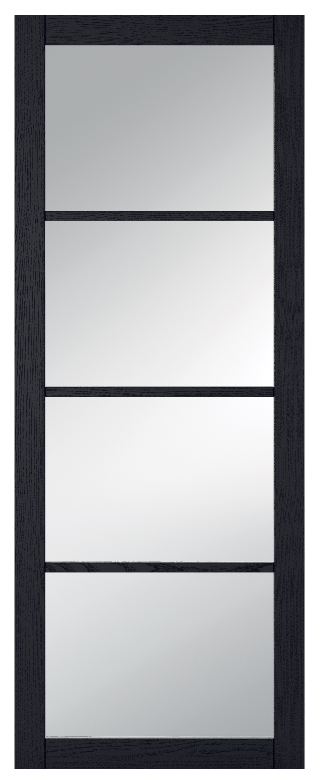 LPD Internal Soho 4 Lite Pre-Finished Dark Charcoal Solid Core Door - 838 x 1981mm