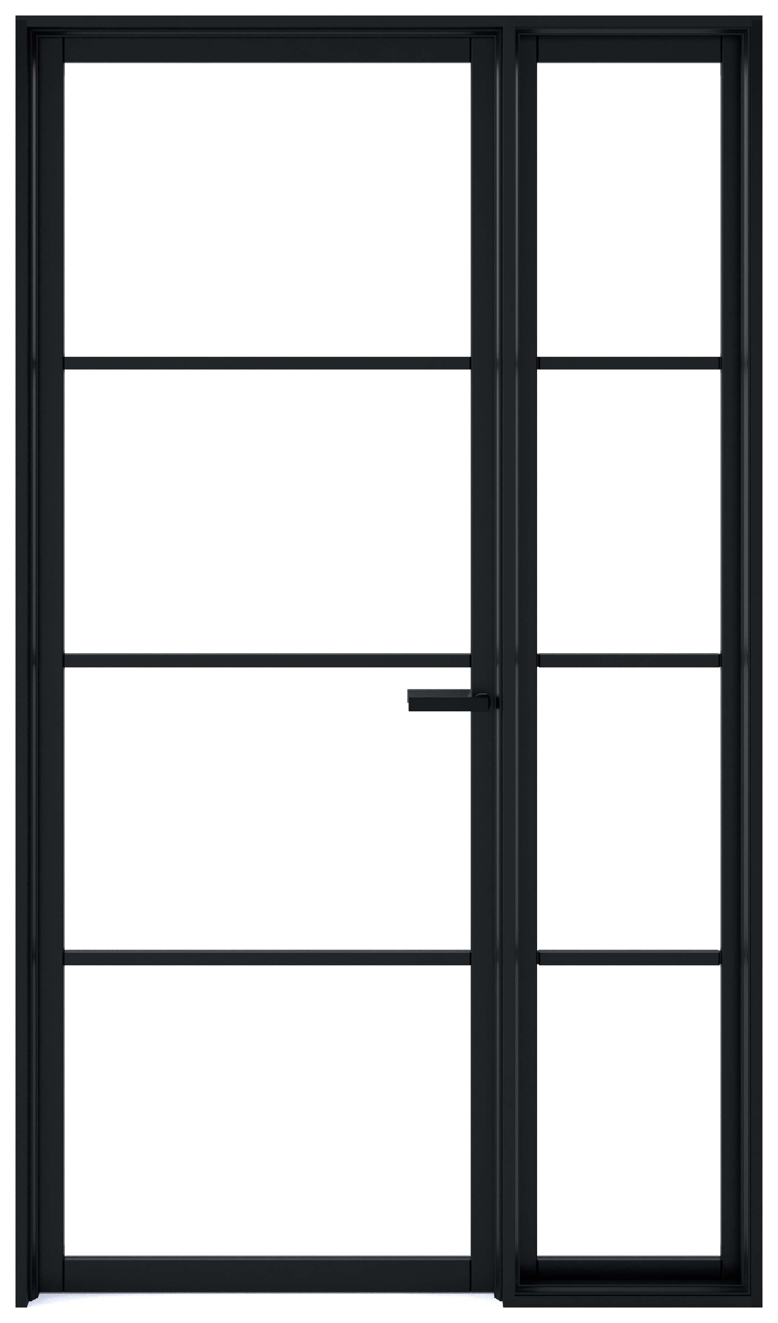 Image of LPD Internal Soho 4 Lite Panel Primed Black Solid Core Door - 579 x 1981mm