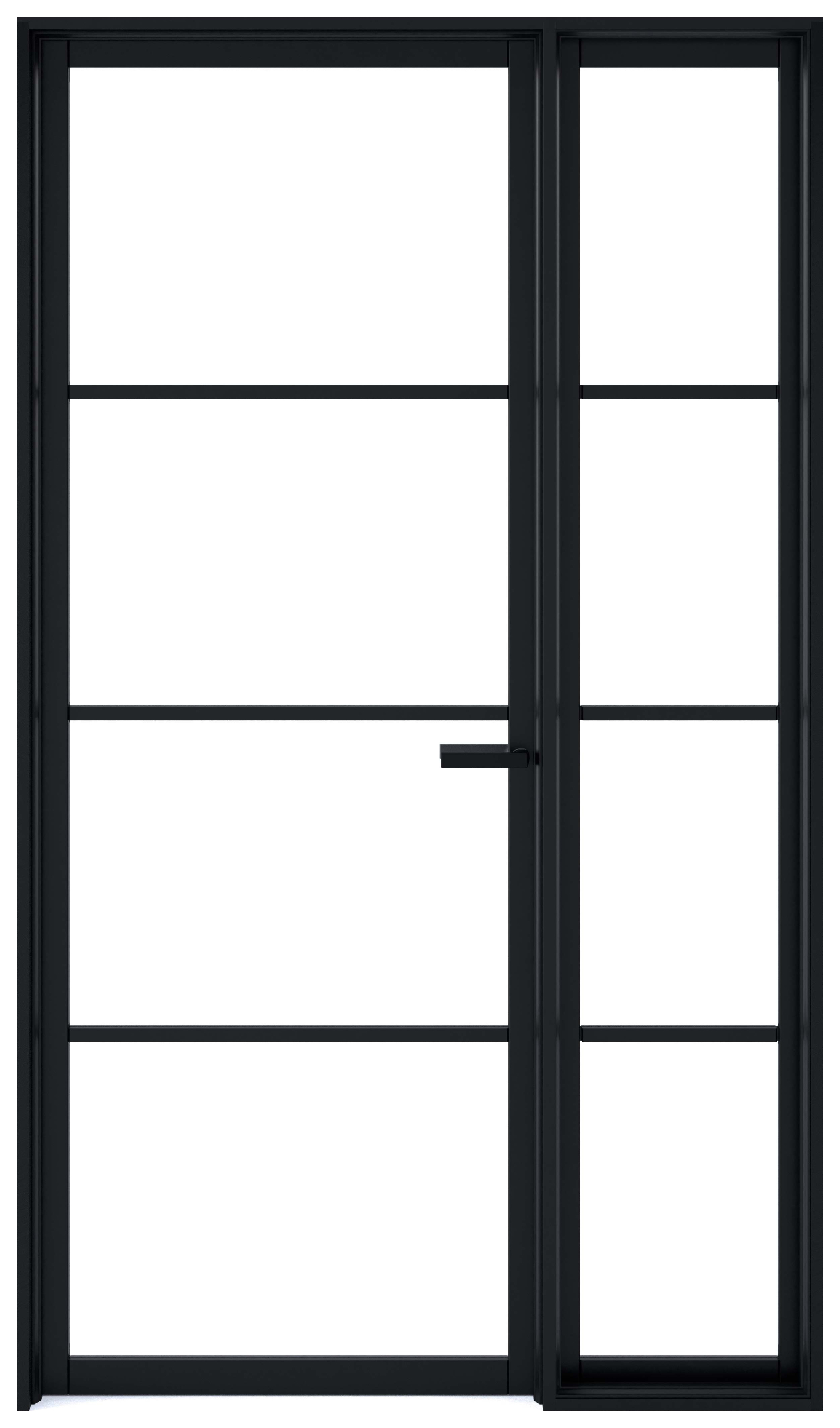 LPD Internal Soho 4 Lite Panel Primed Black Solid Core Door - 579 x 1981mm