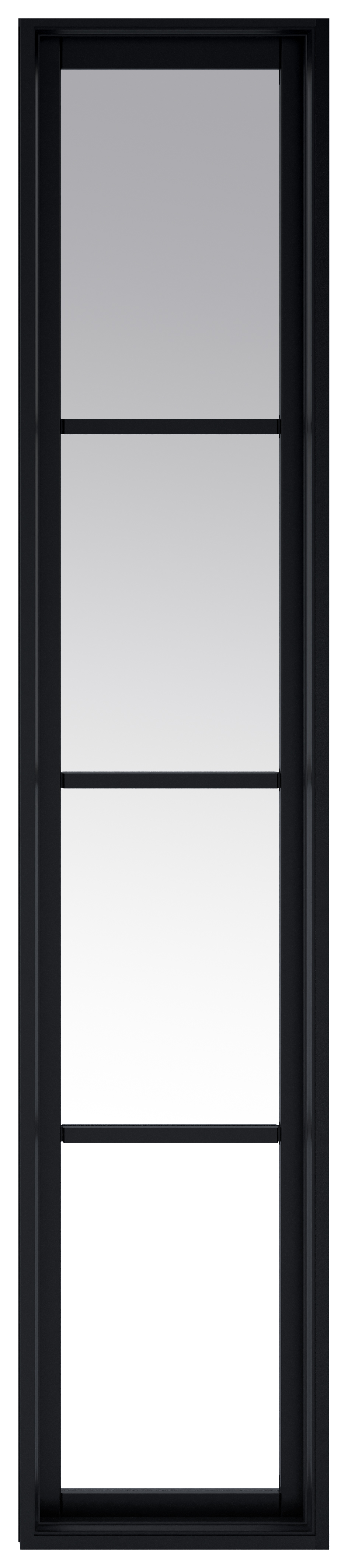 LPD Internal Soho Clear Glazed Demi Panel Primed Black Door - 1981mm