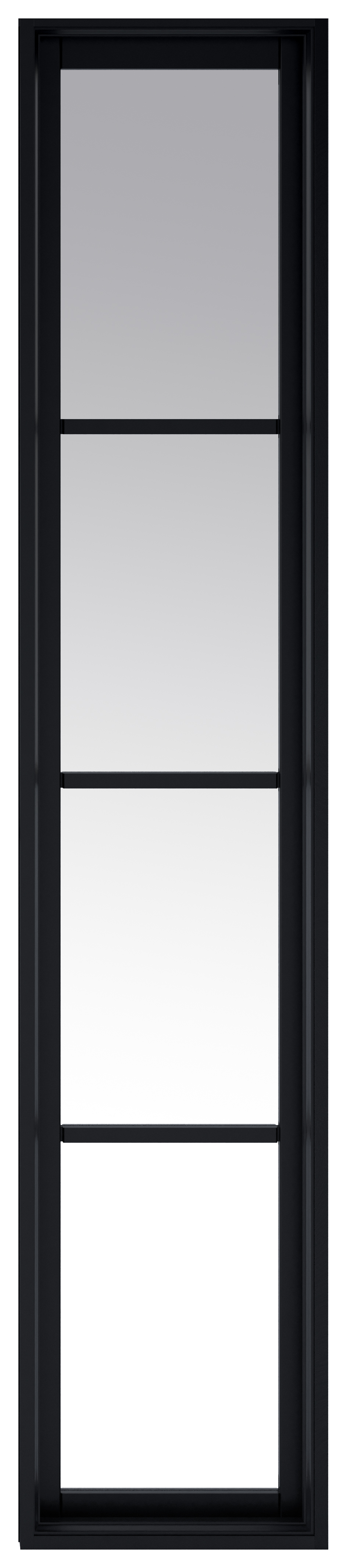 LPD Internal Soho 4 Lite Demi Panel Primed Black Solid Core Door - 292 x 1981mm