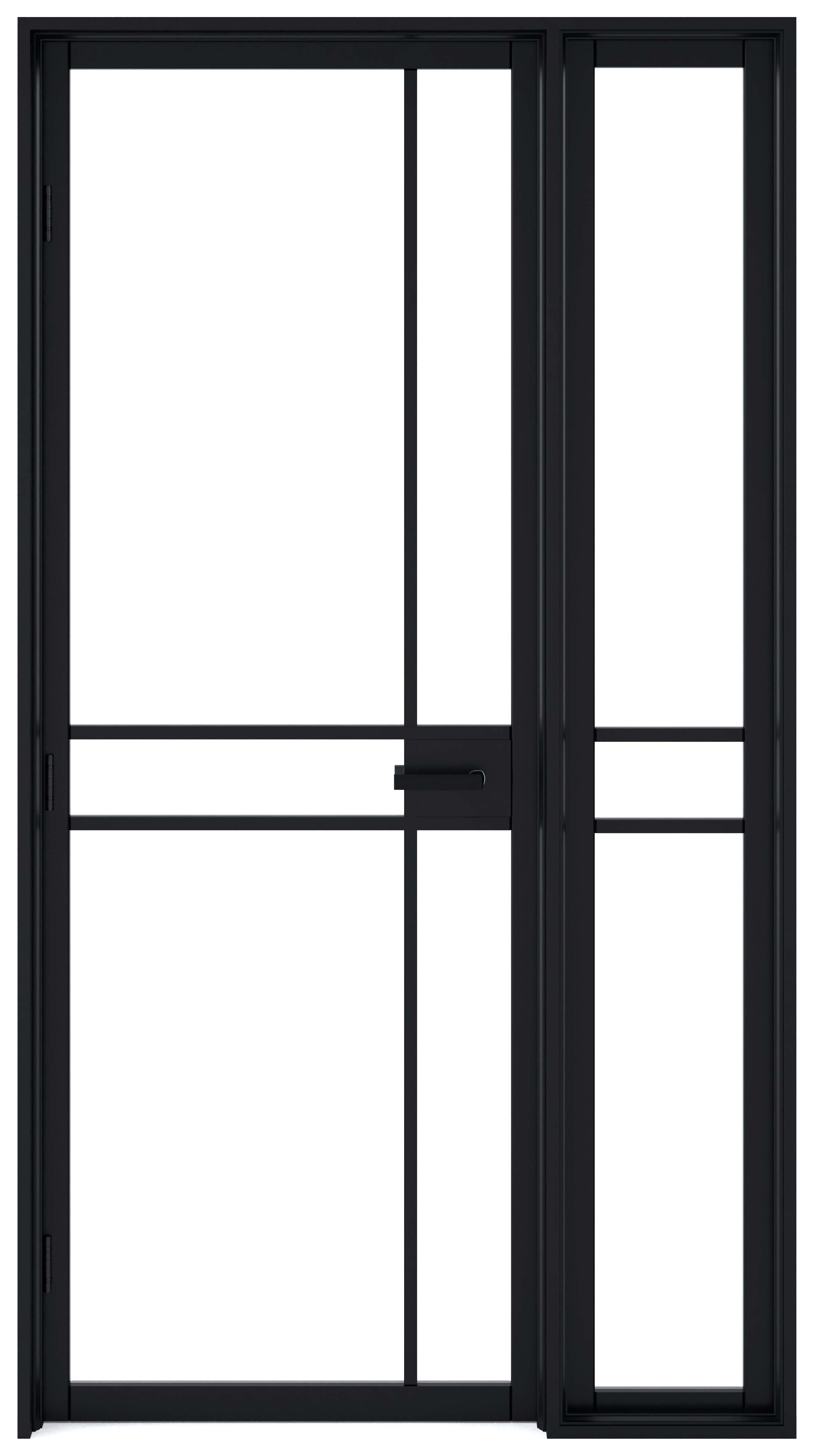 Image of LPD Internal Greenwich 3 Lite Panel Primed Black Solid Core Door - 579 x 1981mm