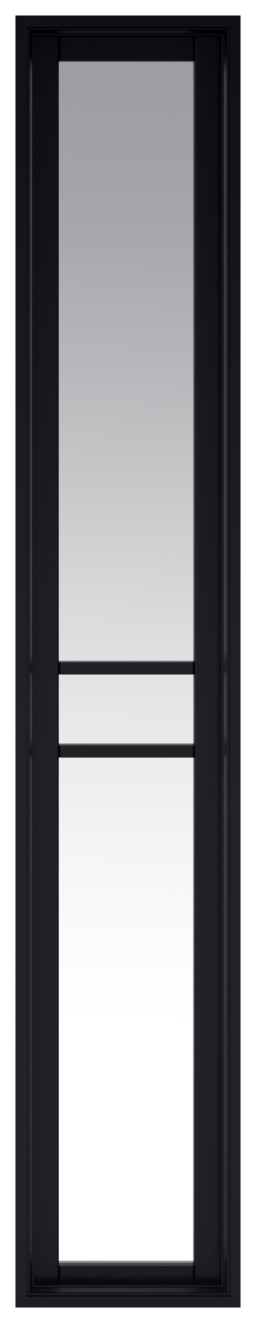 Image of LPD Internal Greenwich 3 Lite Demi Panel Primed Black Solid Core Door - 292 x 1981mm
