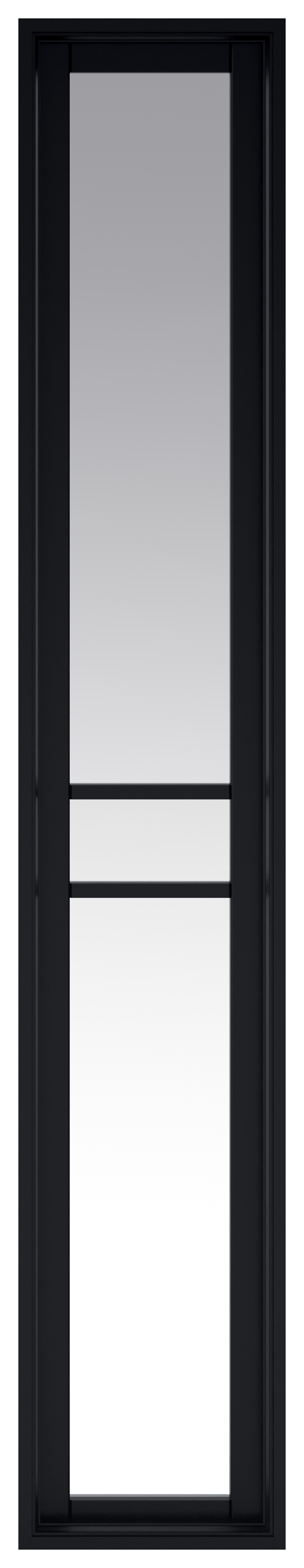 LPD Internal Greenwich 3 Lite Demi Panel Primed Black Solid Core Door - 292 x 1981mm
