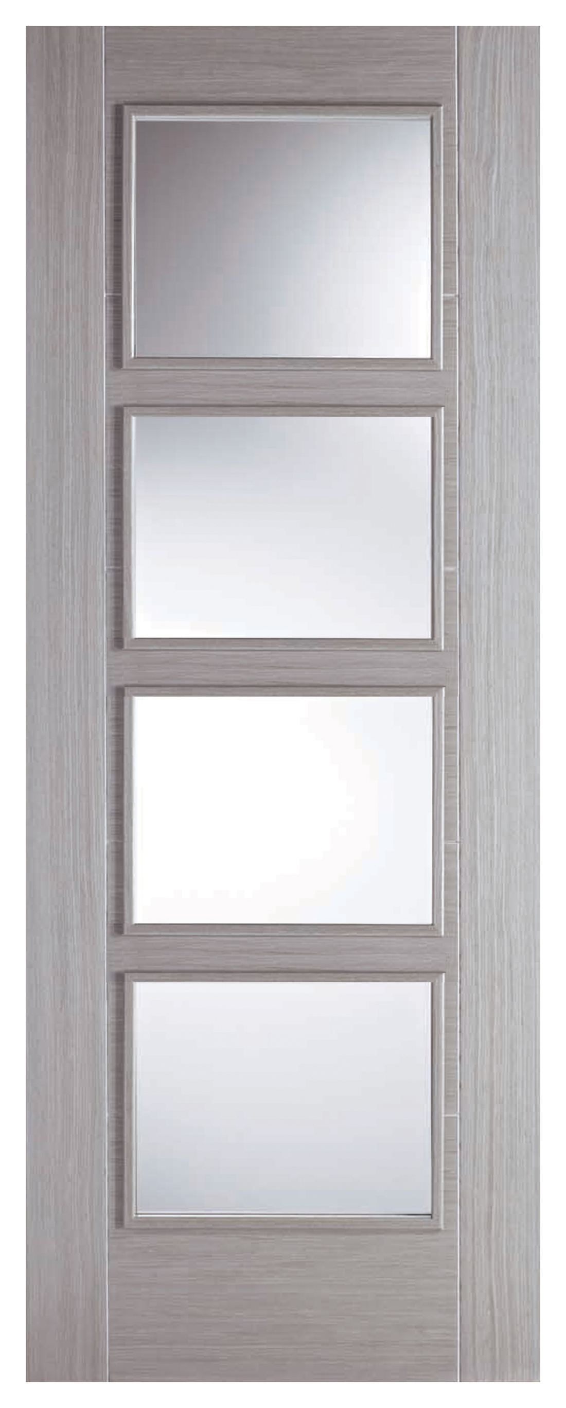 Image of LPD Internal Vancouver 4 Lite Pre-Finished Light Grey Solid Core Door - 762 x 1981mm