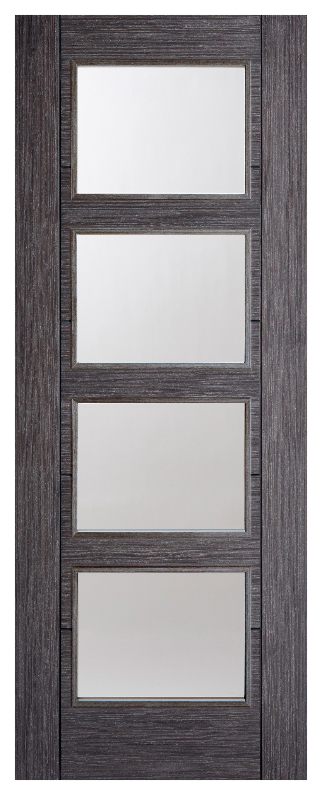 LPD Internal Vancouver 4 Lite Pre-Finished Ash Grey Solid Core Door - 838 x 1981mm