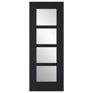 LPD Internal Vancouver Clear Glazed Pre-Finished Charcoal Black Door - 1981mm