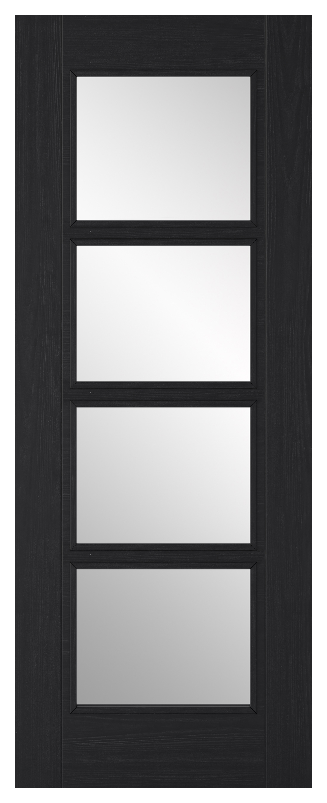 LPD Internal Vancouver 4 Lite Pre-Finished Charcoal Black Solid Core Door - 826 x 2040mm