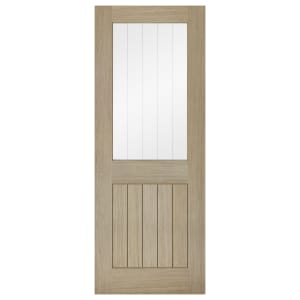 LPD Internal Belize Clear Glazed Pre-finished Light Grey Door - 2040mm