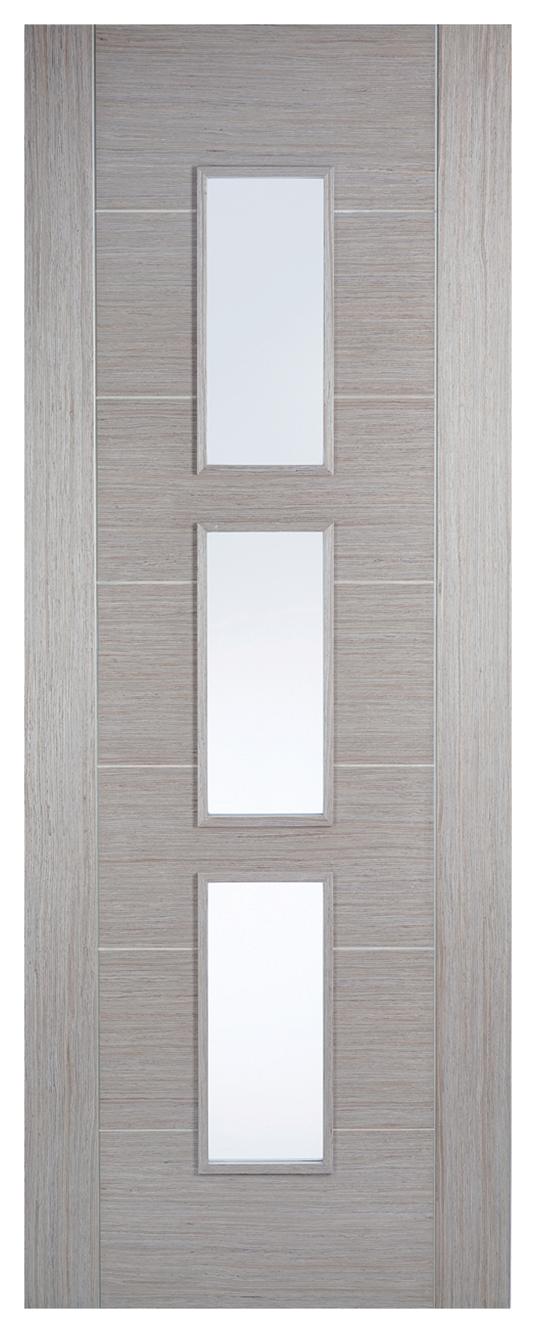 Image of LPD Internal Hampshire 3 Lite Pre-Finished Light Grey Solid Core Door - 686 x 1981mm