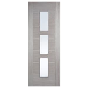 LPD Internal Hampshire Glazed Pre-Finished Light Grey Door - 1981mm