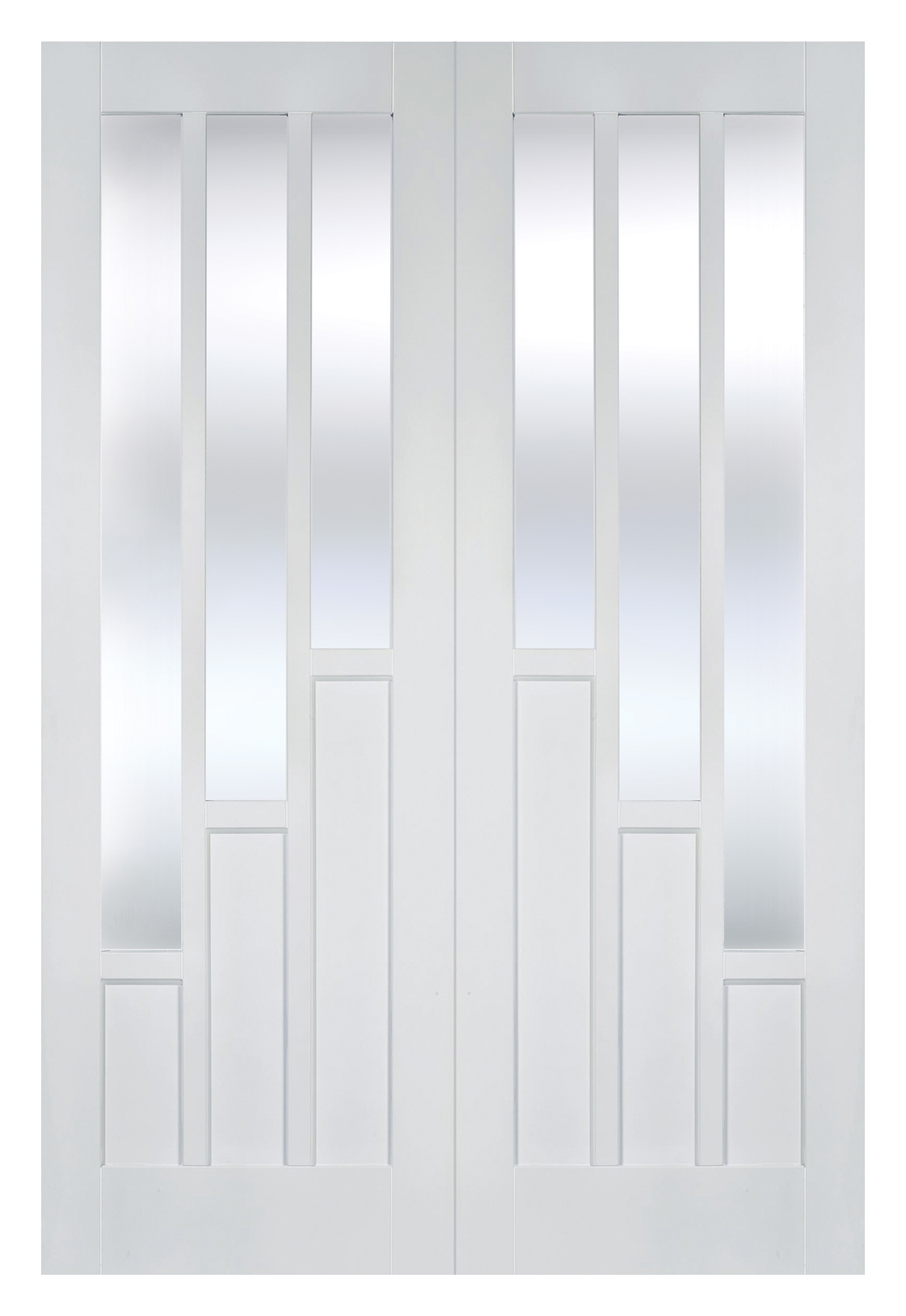 Image of LPD Internal Coventry Pair Primed White Solid Core Door - 1168 x 1981mm