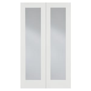 Image of LPD Internal Pair Pattern 20 Primed White Solid Core Door - 914 x 1981mm