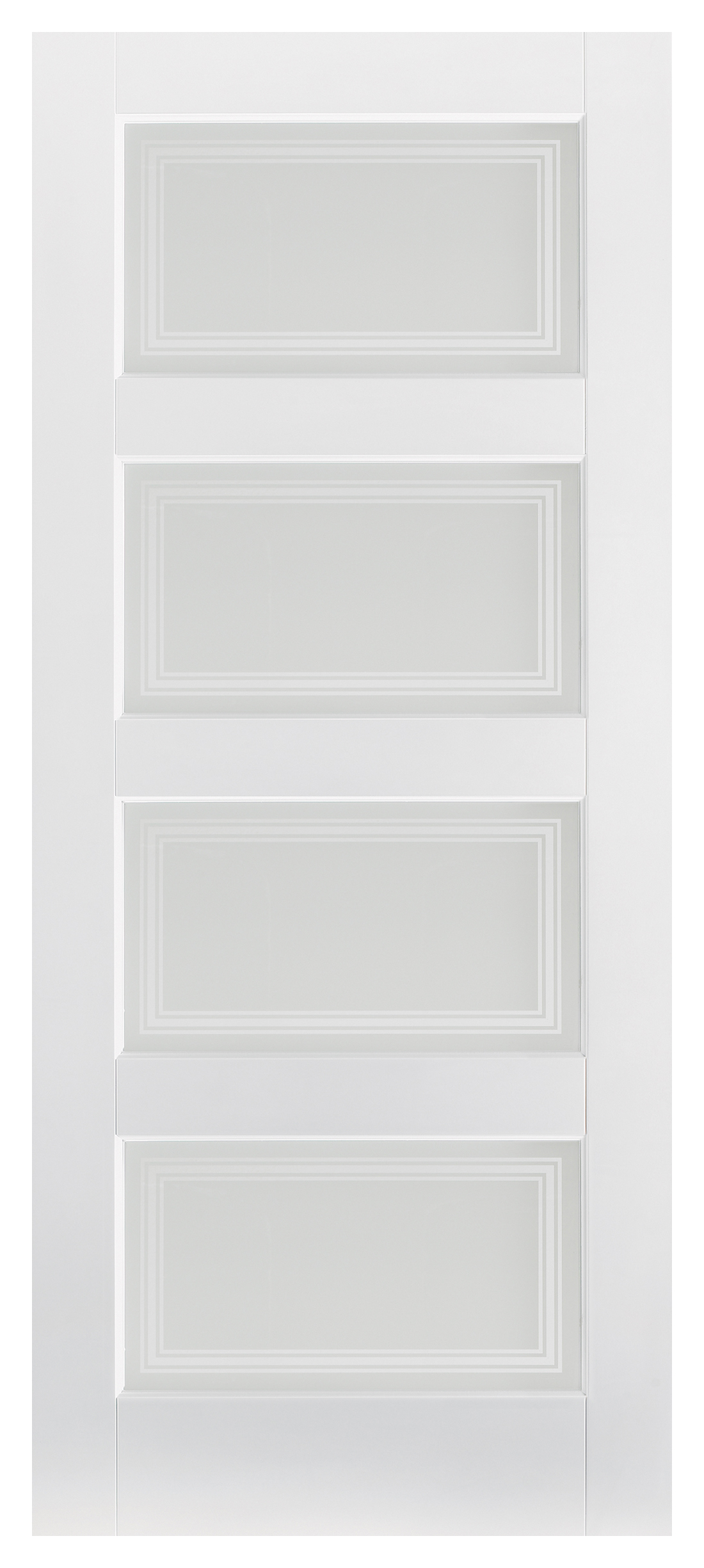 Image of LPD Internal Contemporary 4 Lite Primed White Solid Core Door - 533 x 1981mm