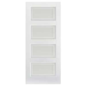 Image of LPD Internal Contemporary 4 Lite Primed White Solid Core Door - 533 x 1981mm