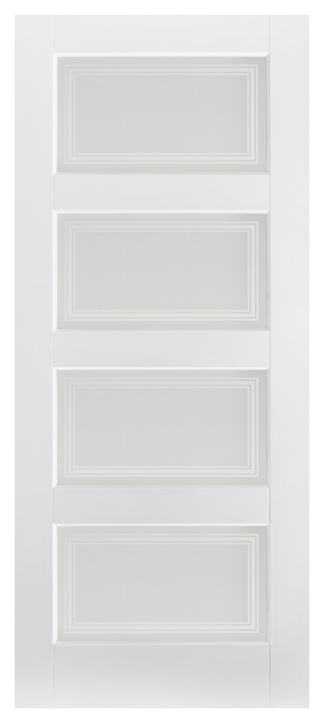 LPD Internal Contemporary 4 Lite Primed White Solid Core Door - 762 x 1981mm