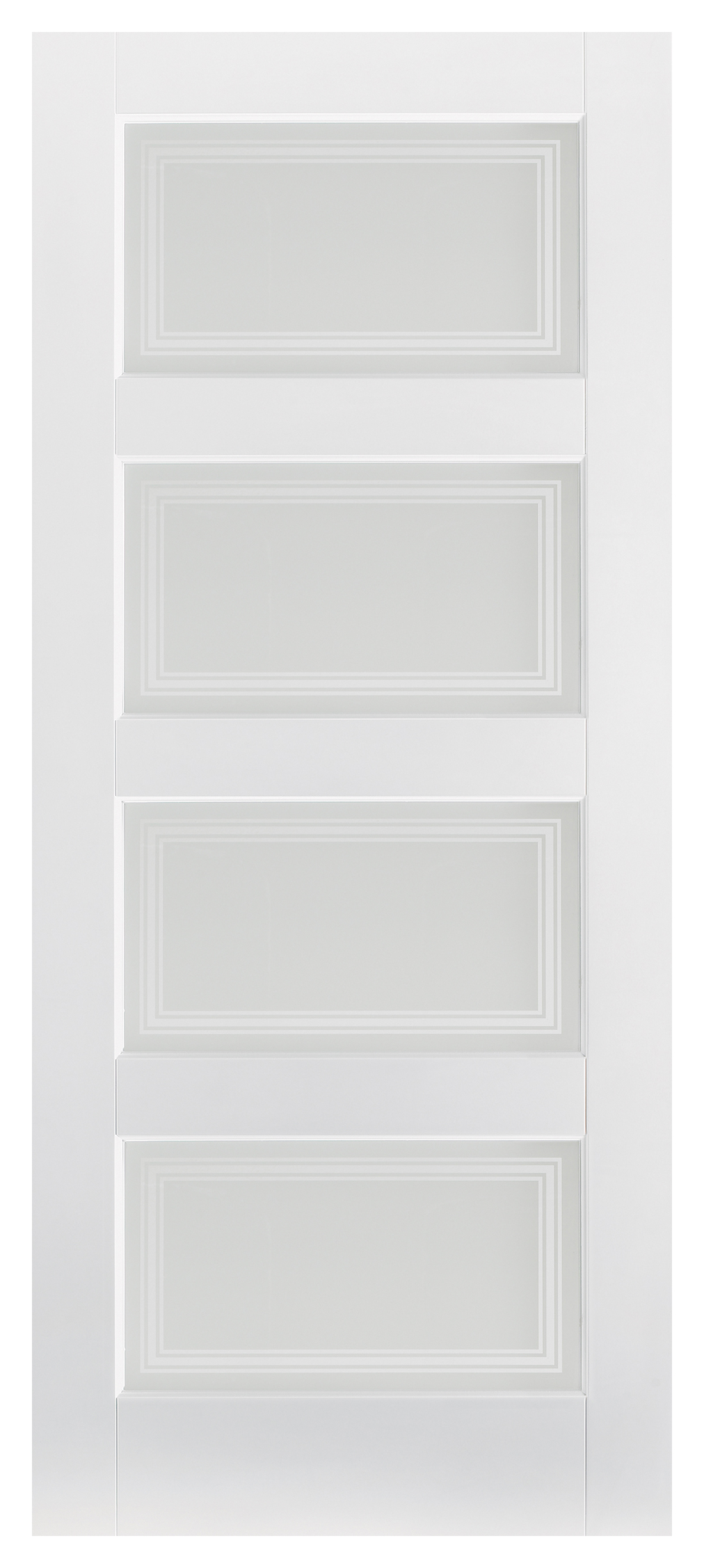 LPD Internal Contemporary Frosted Glazed Primed White Door - 1981mm