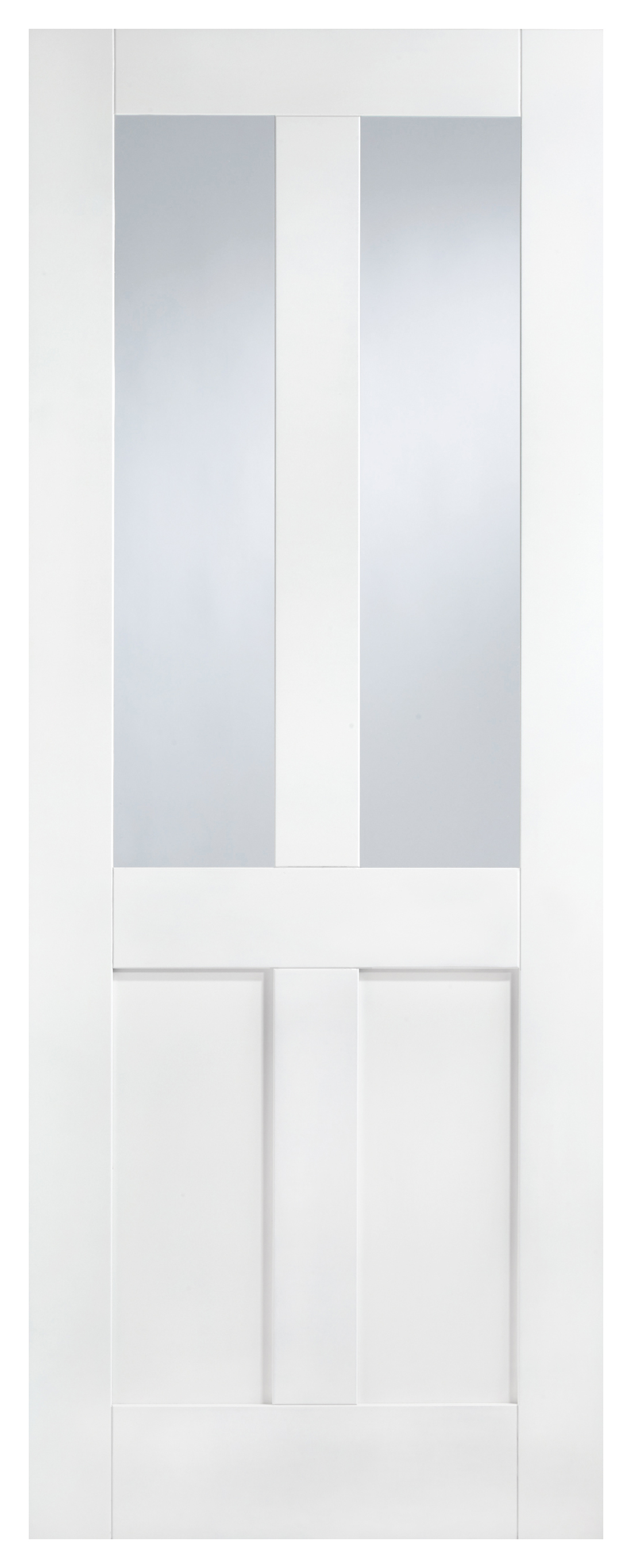 LPD Internal London 2 Lite Primed White Solid Core Door - 838 x 1981mm