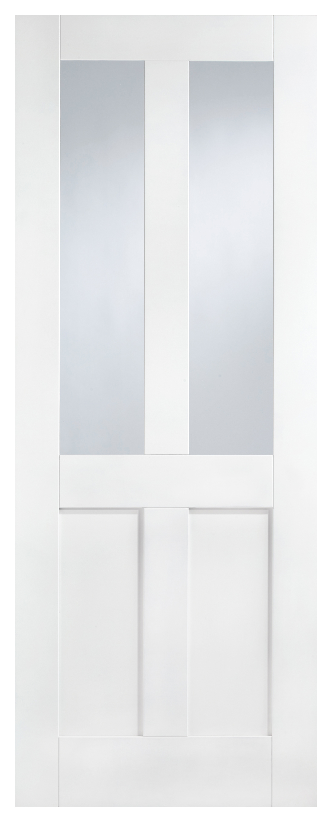 Image of LPD Internal London 2 Lite Primed White Solid Core Door - 726 x 2040mm